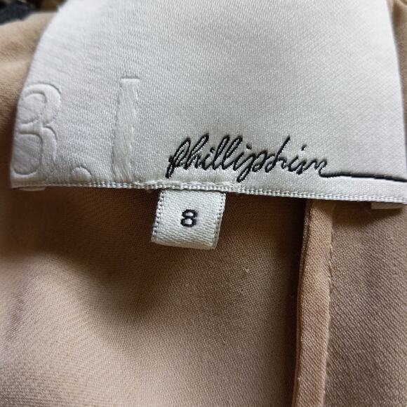 Phillip Lim Shortie Nightie Chemise SZ M Black Polka Dot Silk Crepe Sheer Lined - Picture 9 of 10